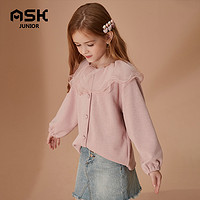 ASK 女大童秋装针织娃娃领新款洋气童装儿童外套潮流