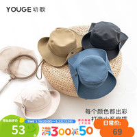 YOUGE幼歌 婴幼儿时尚户外遮阳帽2023春季新款宝宝西部牛仔渔夫帽 黑色 52cm(3-6岁/适合头围48-52cm)