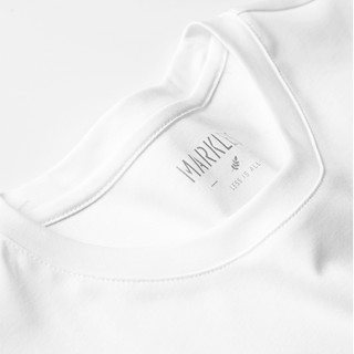 MARKLESS T恤男夏季新款液氨丝光棉抗皱纯棉短袖休闲圆领透气纯色TXB0635M 白色 S