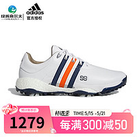 adidas 阿迪达斯 高尔夫球鞋男士TOUR360系列高尔夫钉鞋防水防滑缓震 白/蓝/红 42.5