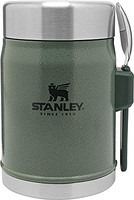 STANLEY 史丹利 不锈钢食品保温瓶，不含BPA，保冷或保温7小时，0.4L，Hammertone 绿色