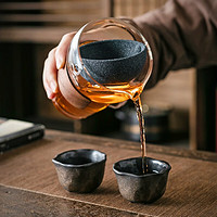 Le Bronte 朗特乐 玻璃旋转公杯无孔茶漏一体茶水分离过滤器