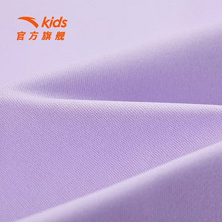 安踏（ANTA）儿童T恤女大童装2023年夏季新款短袖针织衫杜干透气简约休闲风短t 浅雾紫-2 140cm
