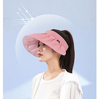 PLUS会员：VVC 女士云扇贝壳帽 （防风绳+可折叠+可调节大小）樱花粉