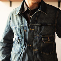 红风 水洗牛仔夹克复刻visvim101牛仔外套男宽松秋冬复古牛仔衣潮