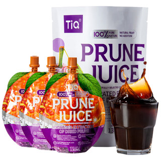 TIQ天萁西梅汁nfc果汁非浓缩西梅汁纯果蔬汁孕妇可喝便秘克星 12包（130ml/包）