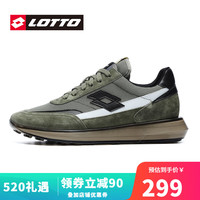 乐途(LOTTO)运动鞋男鞋2023年春夏季新款真皮复古跑步鞋阿甘鞋休闲鞋网面透气 绿色(网面) 44/275