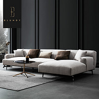 意式极简北欧羽绒布艺沙发组合套装客厅现代简约轻奢风黑白灰沙发
