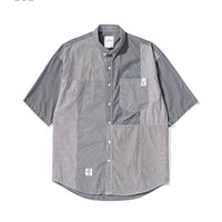 it :CHOCOOLATE男装短袖衬衫夏休闲时尚拼色拼接8244CU