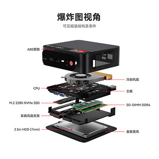 Beelink 零刻 SER5 Pro mini电脑主机（R7-5800H、32GB、500GB）