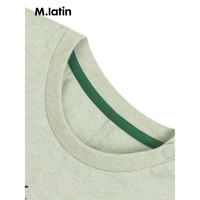 马·拉丁(M.Latin)童装男小童女小童儿童短袖T恤夏装新款字母印花舒适T恤半袖 粉绿 80cm