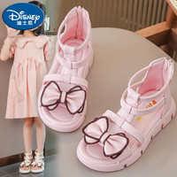 迪士尼(Disney)女童凉鞋夏款公主鞋软底儿童罗马小女孩时尚沙滩鞋中大童学生鞋子 H036 粉红色 29码内长18厘米