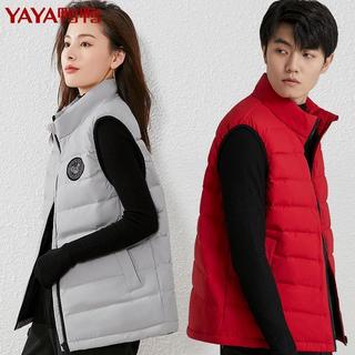 鸭鸭羽绒服 YAYA鸭鸭2022年新款男女短款秋冬季内搭外穿轻薄款马夹羽绒马甲内胆