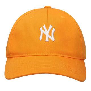 美职棒（MLB） 男女帽子经典同款儿童马卡龙棒球帽刺绣LOGO休闲鸭舌帽 纽约洋基队/橘黄色 F