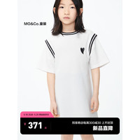 little MO&Co.little moco童装23夏装新款女童假两件短袖纯棉连衣裙KBC2DRST04 本白色 110/56