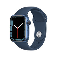 苹果 Apple Watch Series 7 智能手表GPS + 蜂窝款45 毫米蓝色铝金属表壳深邃蓝色运动型表带MKJT3CH/A