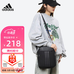 adidas 阿迪达斯 单肩包斜挎包男休闲运动包背包男女简约潮流小肩包手机包 黑色