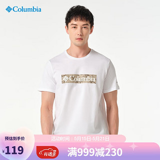 哥伦比亚 中性运动T恤 AE0403-102 白色 L