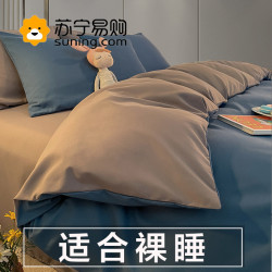 苏宁 ins简约风四件套床单被套非纯棉全棉4学生宿舍床上床品三件套1816
