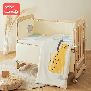babycare儿童床笠宝宝床上用品纯棉床单婴儿床床围盖被乳胶枕头 尼亚森林2件套(枕头+床笠) 100*56