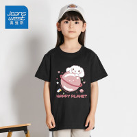 JEANSWEST 真维斯 儿童短袖t恤 黑色 150