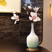 LEMONTREE 柠檬树 新中式古典韵陶瓷花瓶玉兰花器摆件家居客厅电视酒柜玄关软装饰品
