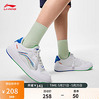 LI-NING 李宁 童鞋板鞋女大童2023新减震回弹舒适轻量低帮童休闲鞋YKCT124 标准白/亮明蓝-5 31