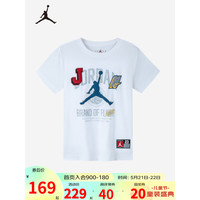 NIKE AIR JORDAN 耐克童装男童短袖T恤2023夏季新款儿童23号短T上衣 纯白色 110/52(4)