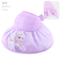 迪士尼(Disney)儿童帽子防晒夏薄款大帽檐遮阳女童空顶太阳帽洋气小孩宝宝 紫色390-4 3岁以上