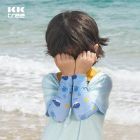 kocotree kk树 儿童防晒袖套夏季男女童宝宝凉感冰袖防紫外线套袖轻薄透气护袖 蓝色小鲸鱼 均码:建议3-15岁