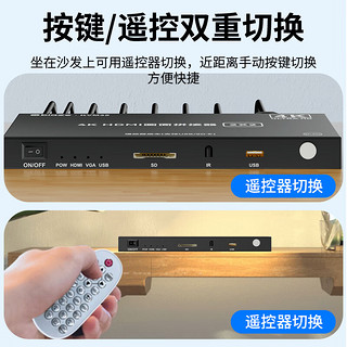 毕亚兹 HDMI画面拼接器 USB/SD卡输入/播放器版本 高清4K电视屏幕拼接屏多屏宝控制器4路视频融合处理器