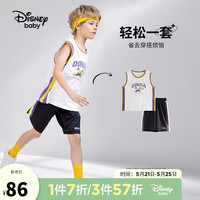 Disney 迪士尼 童装儿童男童网眼速干背心套装运动透气两件套23夏DB321XE03本160