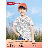 Levi's李维斯童装23夏季笑脸系列男童短袖T恤男童潮流上衣 古老白 110/56(5)