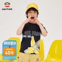 大嘴猴（paul frank）男童t恤短袖儿童夏2023新款洋气中大童大码潮T恤 黑色 120