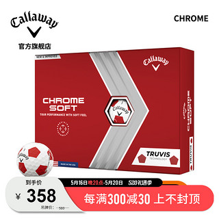 Callaway卡拉威高尔夫球全新CHROME SOFT小足球三层球长杆低倒旋