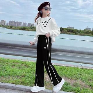 童心觅（TONGXINMI）童装女童裤子春装2023新款儿童春季卫裤中大童运动裤女孩休闲长裤 黑色 170(建议身高160左右)