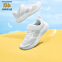 SKECHERS 斯凯奇 透气网面童鞋春季轻便男童运动鞋休闲小白鞋405233L