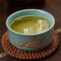 真迹 陶瓷大号品茗杯功夫茶具  竹节主人杯-天蓝