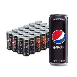 百事 可乐Pepsi 无糖碳酸汽水饮料 迪士尼10周年IP罐 百事可乐无糖 330ml*24罐