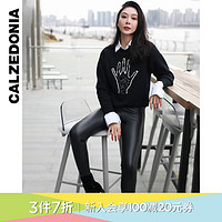 Calzedonia 女士多色皮革保暖舒适时尚黑色显瘦紧身裤打底裤MIP037