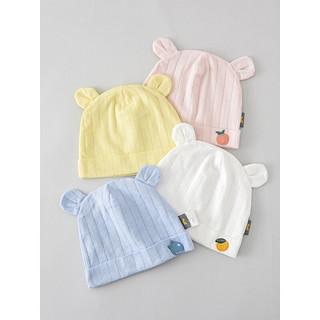 Tongtai 童泰 春夏季0-3个月新生婴儿宝宝纯棉透气胎帽护囟门小帽子 蓝色 38-44cm