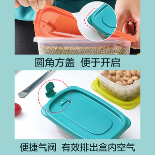 茶花（CHAHUA）保鲜盒套装冰箱冷冻水果盒小号家用饭盒收纳 绿色