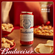 88VIP：Budweiser 百威 啤酒经典醇正红罐450ml*36听整箱批发新鲜批次囤货