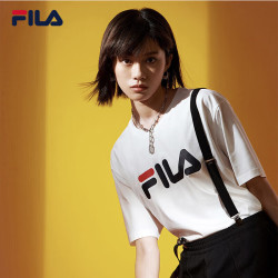 FILA 斐乐 官方情侣短袖T恤2023夏季经典LOGO圆领纯棉宽松上衣