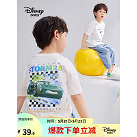 迪士尼（Disney）童装女童针织短袖t恤棉2023新款夏季衣服宝宝儿童可爱半袖上衣 本白 110