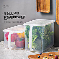 Citylong 禧天龙 冰箱保鲜盒食品级带手柄收纳盒瓜果蔬菜整理盒杂粮储物盒  软盖-6L白盖