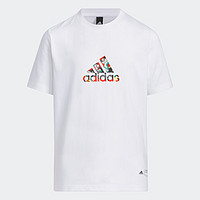 百亿补贴：adidas 阿迪达斯 官方轻运动男大童夏季新款圆领短袖T恤IN7020 白 110CM