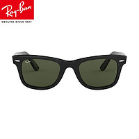 Ray-Ban 雷朋 RayBan雷朋全框太阳镜男女板材款方形墨镜 0RB2140F徒步旅行者系列901黑框绿色镜片54