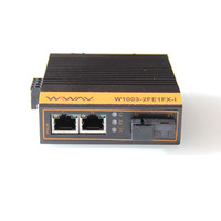 WIWAV 雾海 W1003-2FE1FX-I DIN导轨式工业收发器 3口/百兆/一对价格/-40℃~+85℃/IP40防护
