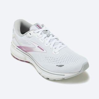 BROOKS 布鲁克斯 小白鞋平衡跑步运动女款减震专业官方透气舒适鞋Ghost 15幽灵 白色/蘑菇灰/紫色 38